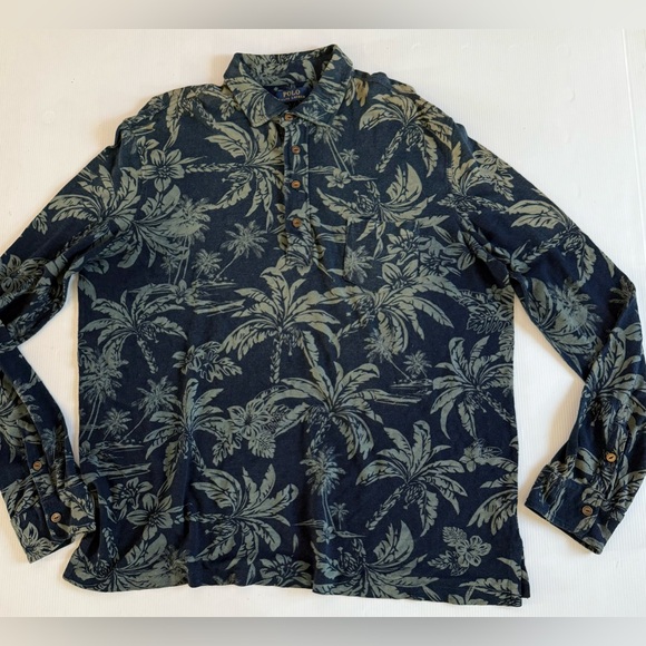 Tommy Bahama Navy‎ Tropical Print Shirt - Picture 1 of 8